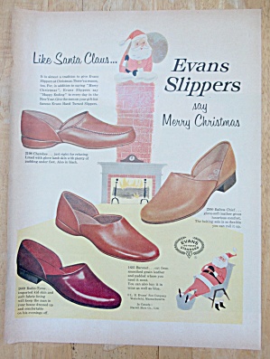 1957 Evans Slippers With Mens Slippers At Christmas