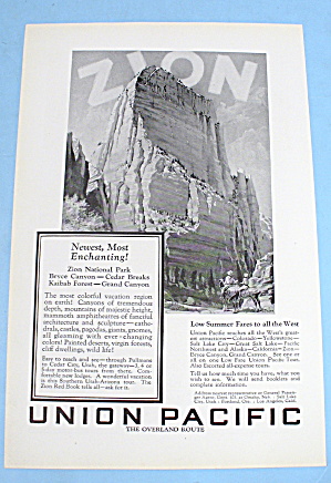 1927 Union Pacific With Zion National Park