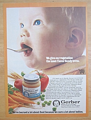 1981 Gerber's Baby Food With Baby Eating