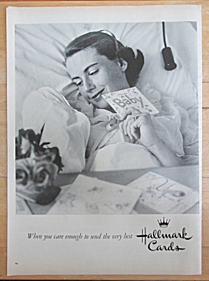 1957 Hallmark Cards With Mother & Her Baby With Card
