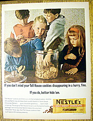 1964 Nestle Chocolate Morsels W/kids & Cookies