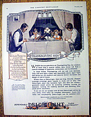 1926 Delco Light Company With Family At Thanksgiving