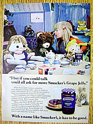 1978 Smucker's Grape Jelly With Girl's Tea Party