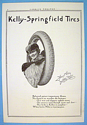 1913 Kelly Tires With Woman's Face In Tire