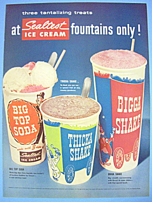 1955 Sealtest Ice Cream With Shakes & Big Top Soda