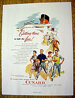 1953 Cunard With People Walking On A Ship