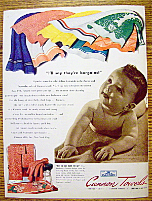 1941 Cannon Towels With Baby On Towel