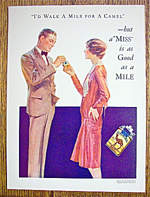 1929 Camel Cigarettes With Woman Giving Man Cigarette