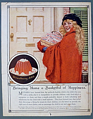 1923 Jell-o W/ Girl Holding A Basketful Of Jello Boxes