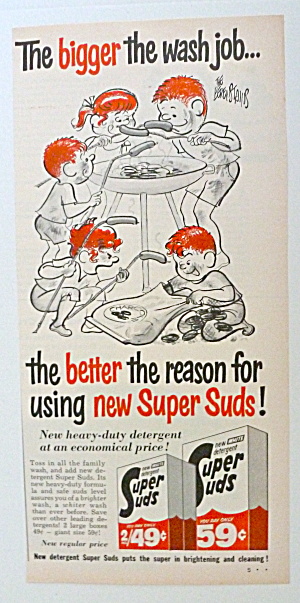 1963 Super Suds With Dirty Children Barbecuing Hot Dogs