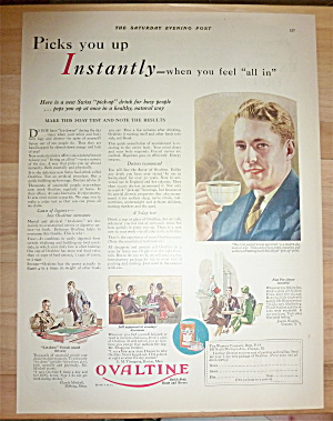 1928 Ovaltine With Man Drinking A Cup