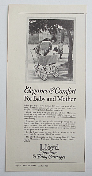 1926 Lloyd Furniture & Baby Carriages W/ Baby Stroller