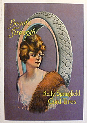 1919 Kelly Springfield Cord Tires With Lovely Woman