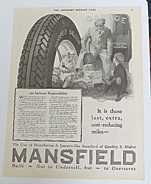 1925 Mansfield Tires With Man Helping Children
