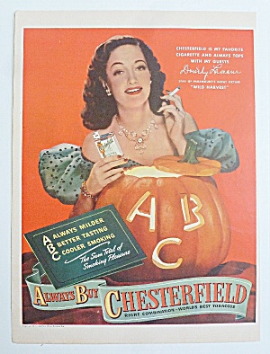 1947 Chesterfield Cigarettes With Dorothy Lamour