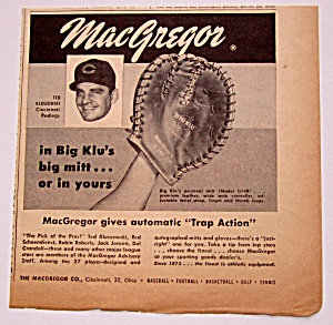 Vintage 1958 Macgregor Big Klu's Big Mitt W/kluszewski