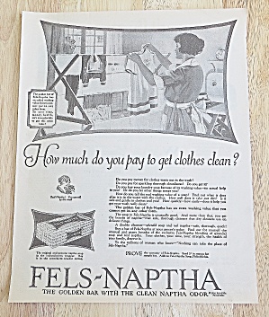 1924 Fels-naptha Soap With Woman Doing Laundry