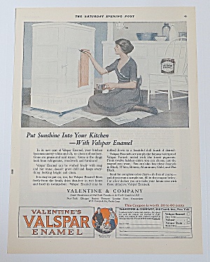 1922 Valspar Enamel With Woman Painting