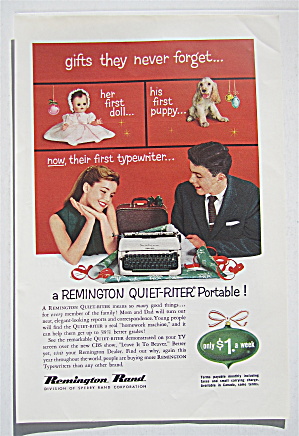 1957 Remington Rand Typewriter W/girl & Boy