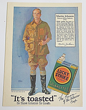 1928 Lucky Strike Cigarettes With Martin Johnson