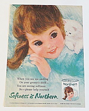 1963 Northern Tissue With Little Girl & Kitten
