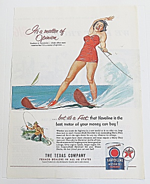 1953 Havoline Motor Oil With Woman Water Skiing