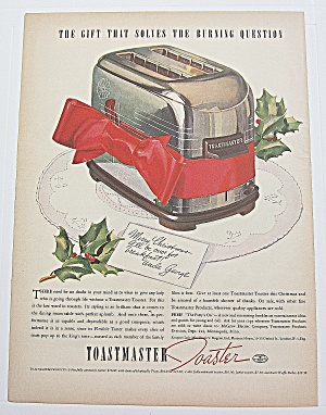 1937 Toastmaster Toaster With Christmas Card