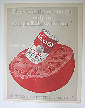 1925 Campbell's Tomato Soup W/can Of Soup In Tomato
