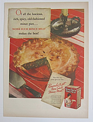 1937 None Such Mince Meat With Mince Meat Pie