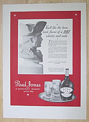 1937 Paul Jones Whiskey With A Bust Of A Soldier