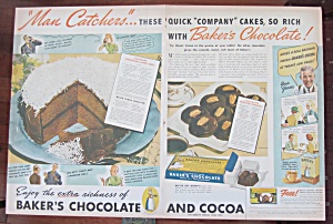 1937 Baker's Chocolate With Chocolate Frosted Cookies