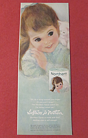 1962 Northern Towels With Little Girl & Her Kitty Cat