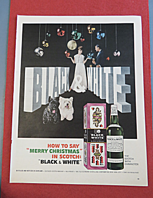 1963 Black & White Whiskey With Man & Woman & Terriers