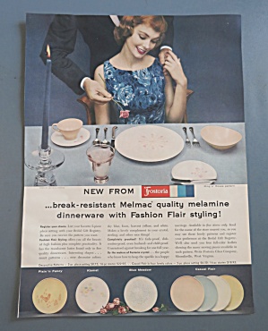 1958 Fostoria China With Melamine Dinnerware