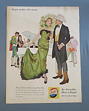 1960 Pepsi Cola (Pepsi) With Woman & Cowboy By Piano