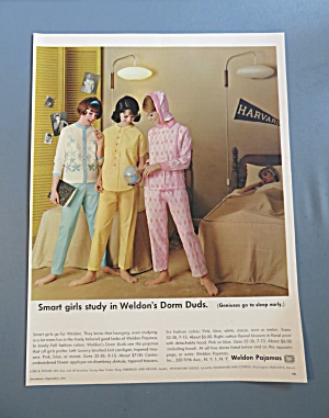 1963 Weldon Pajamas With 3 Lovely Smart Girls Study