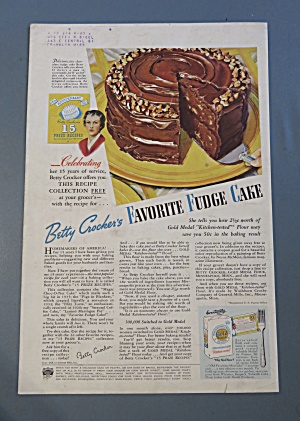 1936 Gold Medal Flour With Betty Crocker's Fudge Cake