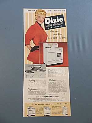 1954 Dixie Gas Ranges With Lovely Woman & Her New Range