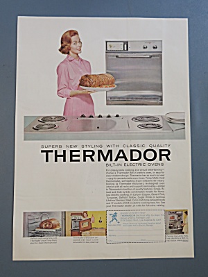 1961 Thermador Bilt In Electric Oven W/woman & Roast