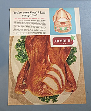 1958 Armour Star Turkey With Cooked & Sliced Turkey