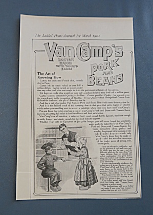 1906 Van Camp's Pork & Beans With Woman Shopping