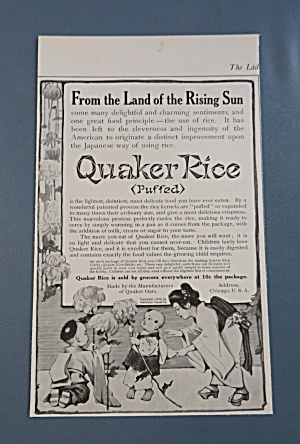 1906 Quaker Rice (Puffed) W/ Japanese Woman & Children