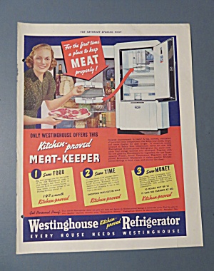 1938 Westinghouse Refrigerator With Lovely Woman