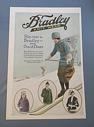 1920 Bradley Knit Wear With Woman Skiing