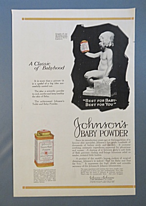 1920 Johnson's Baby Powder With Little Girl Holding Tin