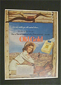 1952 Old Gold Cigarettes W/ Woman Dressed As A Cowboy