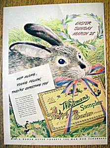 1948 Whitman's Sampler With Easter Bunny Holding Candy