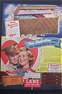 1943 Lane Cedar Hope Chest With Soldier & Woman