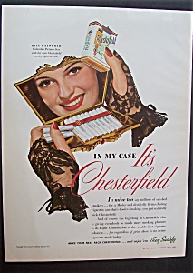 1942 Chesterfield Cigarettes With Rita Hayworth