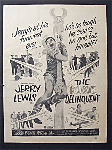 1957 Movie Ad For The Delicate Delinquent